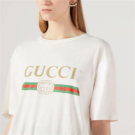 gucci t shirt white logo|Gucci print t shirt.